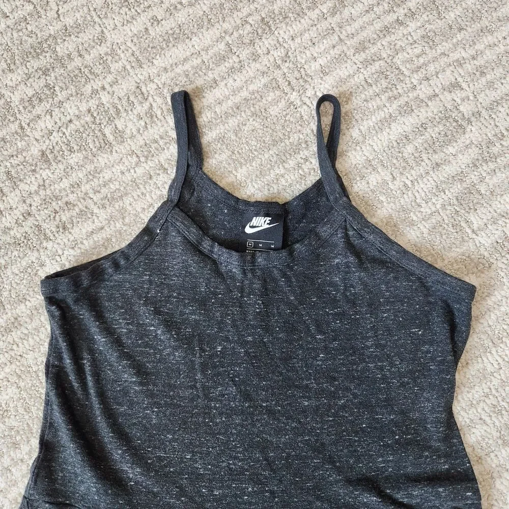 Nike Women's NSW Gym Vintage Romper heathered black size M